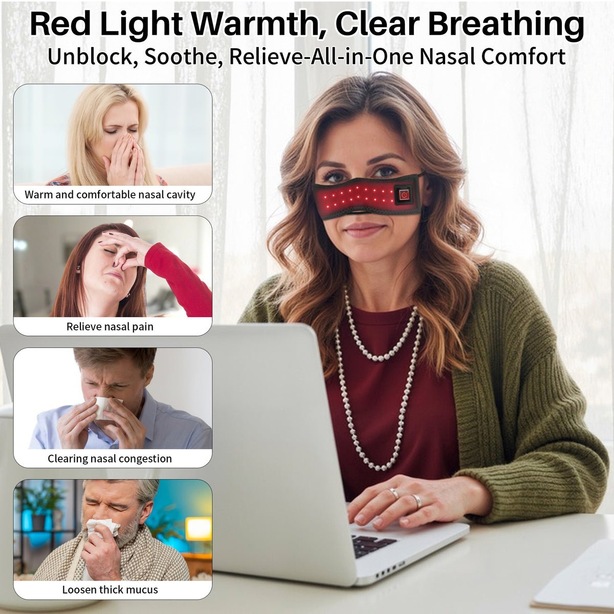 Red Light Heated Nasal Mask